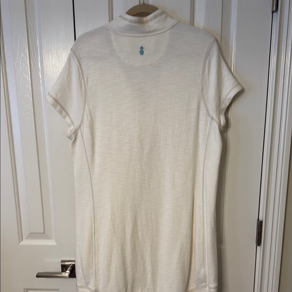 Tommy Bahama Cream Short Sleeve Zip-Up Dress - Picture 8 of 8